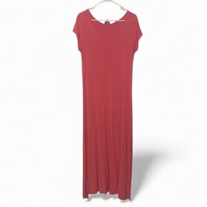 Glitterscape Orange Short Sleeve Dress Stretchy Shirt Dress Front Flap Slits